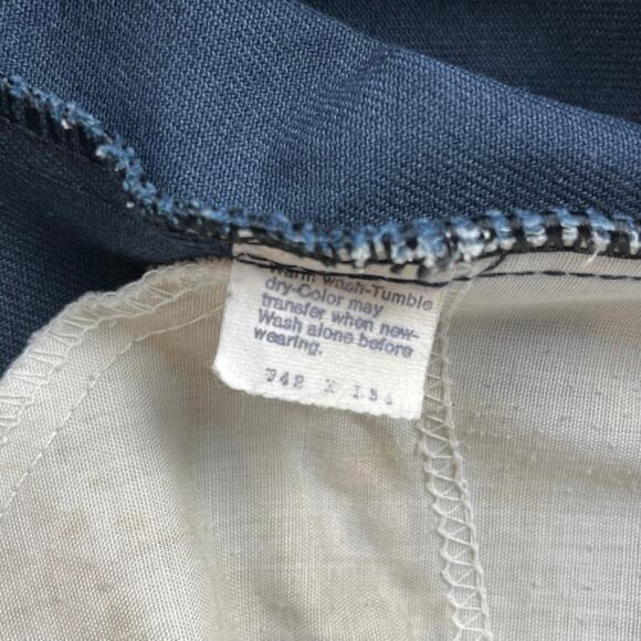 Vintage Levis Sta-Prest Pants Mens 42 Navy Blue Chino Straight Leg Slacks 80s - Picture 10 of 16